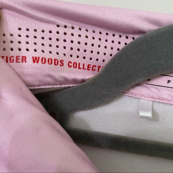 Tiger Woods Nike Golf Lavender Gray Striped Polo - Picture 7 of 9